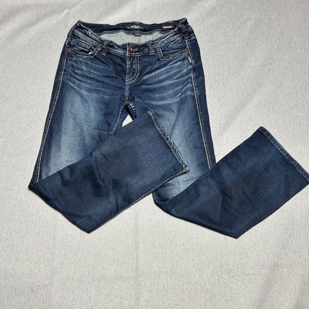 Silver Jeans Co Womens Suki Mid Slim Boot W31/L31 Blue Denimotion